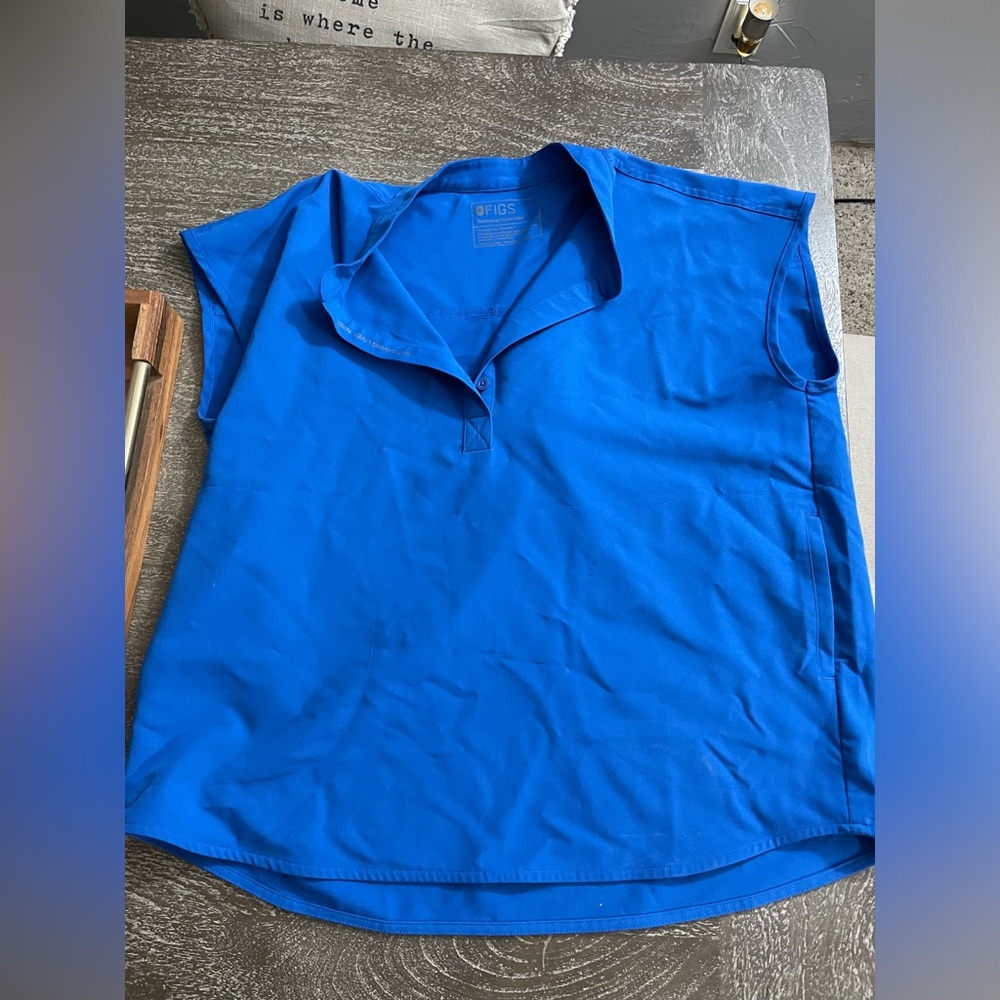Figs Royal Blue Scrub Top